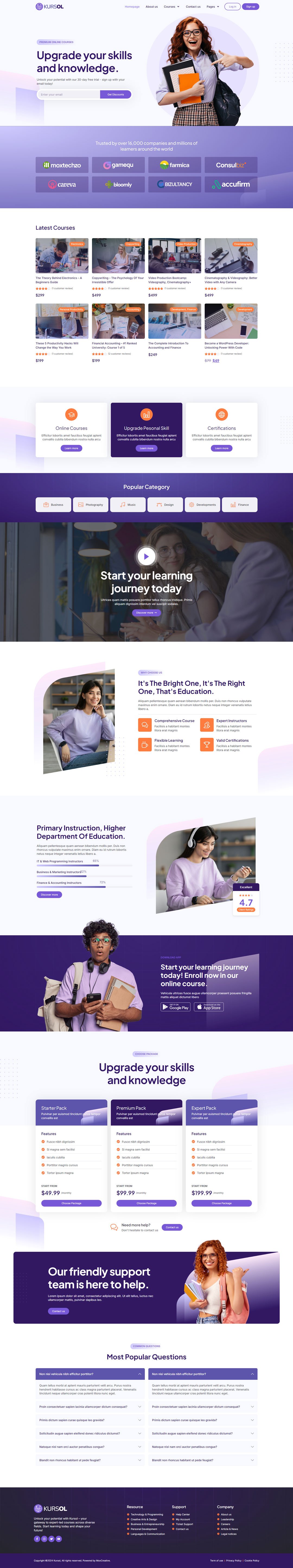 Kursol - Online Course & Education Elementor Pro Template Kit